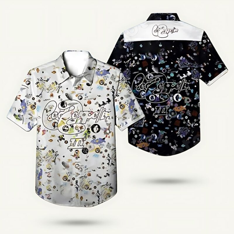 T-Shirt Led Zeppelin 'III Album' Officiel - Blanc - Coton Regular - Homme
